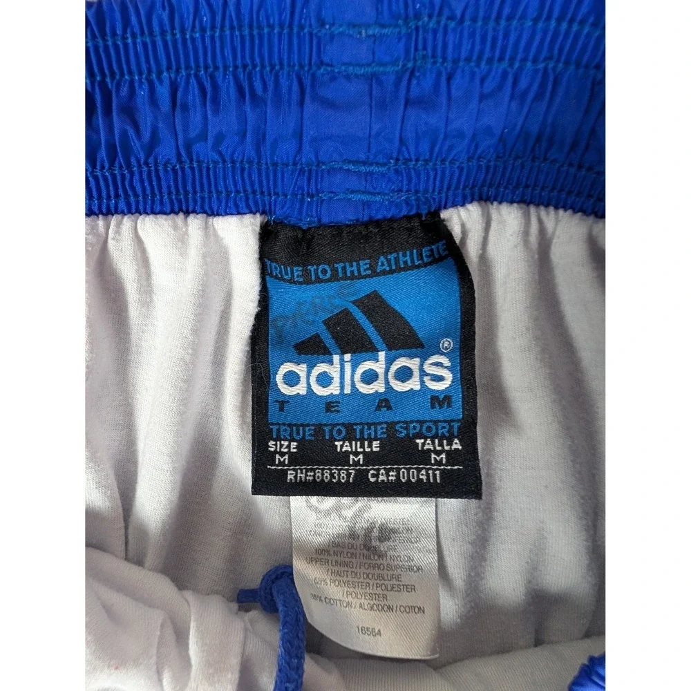 Adidas Team Vintage Nylon Wind Pants Royal Blue Track Pants Embroidered‎ Logo M
